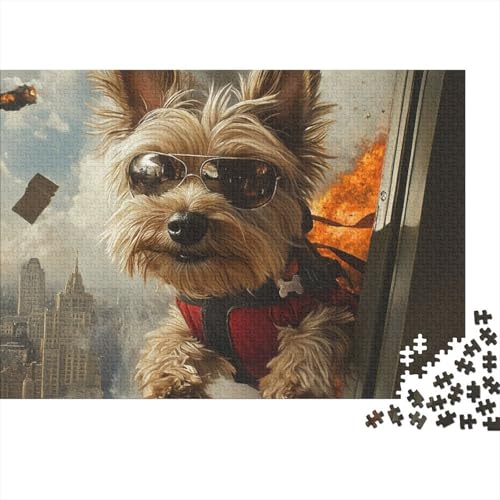 Yorkshire Terrier Puzzle 1000 Teile Schwer Puzzle Spielzeug Lernspiel Impossible Herausforderungsspielzeug Für Erwachsene Und Kinder Ab 14 Jahren (75x50cm) von BCAKDBDOE