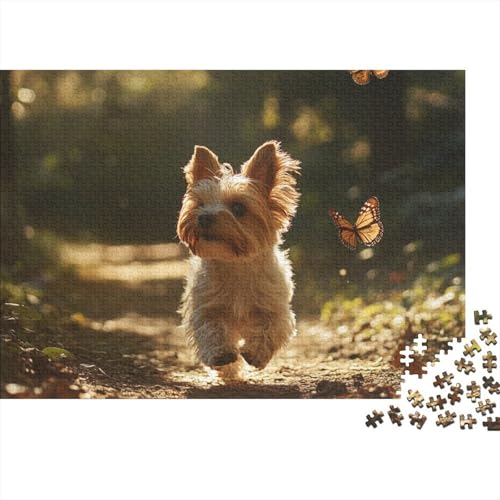 Yorkshire Terrier Puzzle 1000 Teile Schwer Puzzle Spielzeug Lernspiel Impossible Herausforderungsspielzeug Für Erwachsene Und Kinder Ab 14 Jahren (75x50cm) von BCAKDBDOE