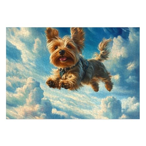 Yorkshire Terrier Puzzle 1000 Teile Schwer Puzzle Spielzeug Pädagogisches Spiel Impossible Herausforderungsspielzeug Für Erwachsene Und Kinder Ab 12 Jahren 38x26cm von BCAKDBDOE