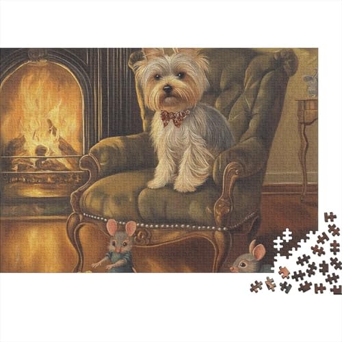 Yorkshire Terrier Puzzle 1000 Teile Schwer Ür Erwachsene Und Kinder Ab 12 Jahren Puzzle Spielzeug Lernspiel Impossible (75x50cm) von BCAKDBDOE