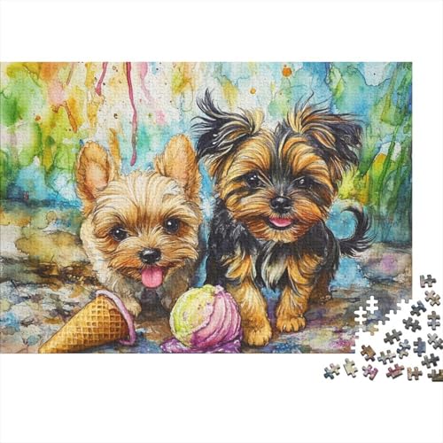 Yorkshire Terrier Puzzle 1000 Teile Schwer Ür Erwachsene Und Kinder Ab 12 Jahren Puzzle Spielzeug Lernspiel Impossible (75x50cm) von BCAKDBDOE