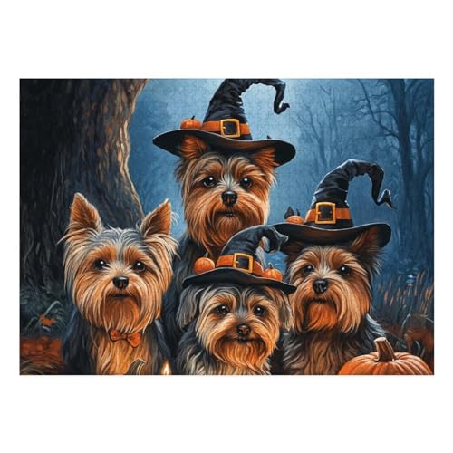 Yorkshire Terrier Puzzle 1000-teilige Schwer Puzzle Spielzeug Lernspiel Impossible Herausforderung Spielzeug Für Erwachsene Und Kinder Ab 14 Jahren 70x50cm von BCAKDBDOE
