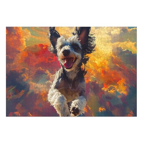 Yorkshire Terrier Puzzle 1000-teilige Schwer Puzzle Spielzeug Lernspiel Impossible Herausforderung Spielzeug Für Erwachsene Und Kinder in Bewährter 38x26cm von BCAKDBDOE