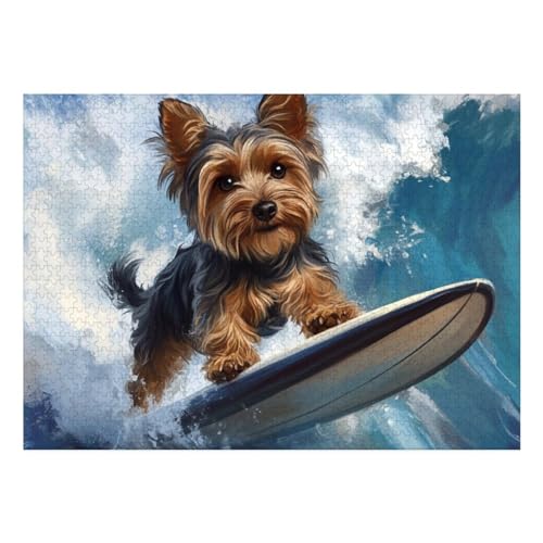 Yorkshire Terrier Puzzle 1000-teilige Schwer Puzzle Spielzeug Lernspiel Impossible Herausforderung Spielzeug Für Erwachsene Und Kinder in Bewährter 70x50cm von BCAKDBDOE