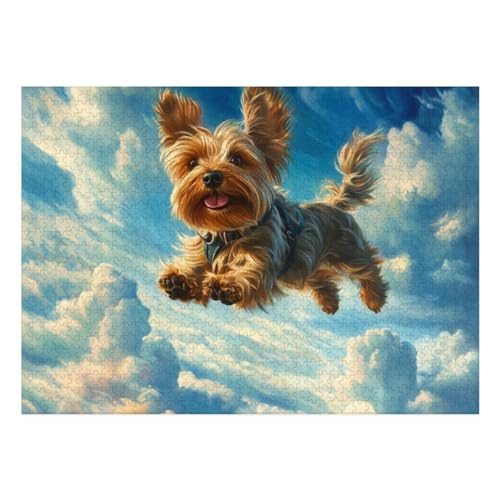 Yorkshire Terrier Puzzle 1000-teilige Schwer Puzzle Spielzeug Pädagogisches Spiel Impossible Herausforderung Spielzeug Für Erwachsene Und Kinder in Bewährter 70x50cm von BCAKDBDOE