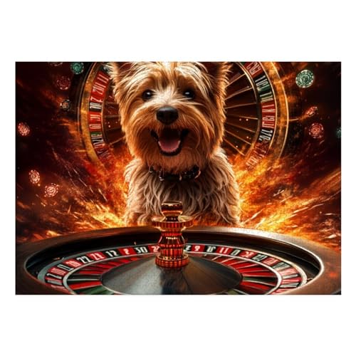 Yorkshire Terrier Puzzle 1000-teilige Schwer Puzzle Spielzeug Pädagogisches Spiel Impossible Herausforderungsspielzeug Für Erwachsene Und Kinder in Bewährter 70x50cm von BCAKDBDOE