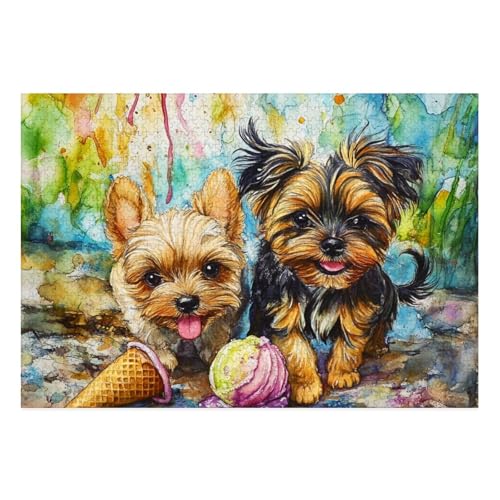 Yorkshire Terrier Puzzles 1000 Teile Schwer Puzzle Spielzeug Lernspiel Impossible Herausforderung Spielzeug Für Erwachsene Und Kinder Ab 12 Jahren 38x26cm von BCAKDBDOE