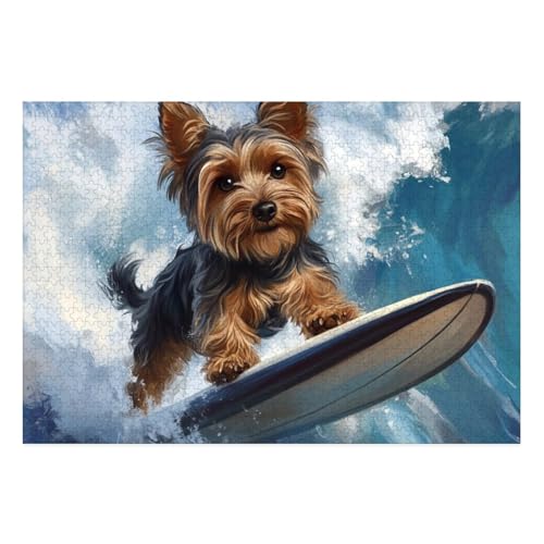 Yorkshire Terrier Puzzles 1000 Teile Schwer Puzzle Spielzeug Lernspiel Impossible Herausforderung Spielzeug Für Erwachsene Und Kinder Ab 12 Jahren 38x26cm von BCAKDBDOE