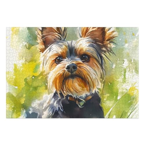Yorkshire Terrier Puzzles 1000 Teile Schwer Puzzle Spielzeug Lernspiel Impossible Herausforderung Spielzeug Für Erwachsene Und Kinder in Bewährter 38x26cm von BCAKDBDOE