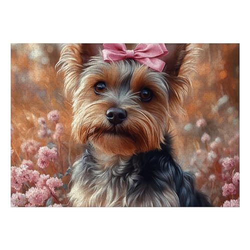 Yorkshire Terrier Puzzles 1000 Teile Schwer Puzzle Spielzeug Pädagogisches Spiel Impossible Herausforderung Spielzeug Für Erwachsene Und Kinder Ab 14 Jahren 70x50cm von BCAKDBDOE