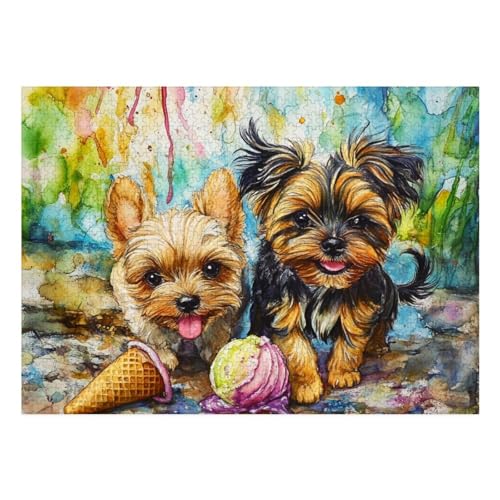 Yorkshire Terrier Puzzles 1000 Teile Schwer Puzzle Spielzeug Pädagogisches Spiel Impossible Herausforderungsspielzeug Für Erwachsene Kinder 70x50cm von BCAKDBDOE