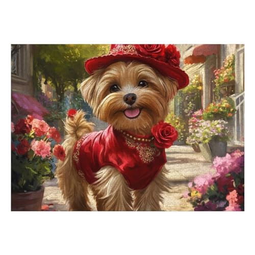 Yorkshire Terrier Puzzles 1000 Teile Schwer Puzzle Spielzeug Pädagogisches Spiel Impossible Herausforderungsspielzeug Für Erwachsene Und Kinder Ab 12 Jahren 70x50cm von BCAKDBDOE