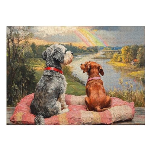 Yorkshire Terrier Puzzles 1000-teilige Schwer Puzzle Spielzeug Lernspiel Impossible Herausforderungsspielzeug Für Erwachsene Kinder 70x50cm von BCAKDBDOE