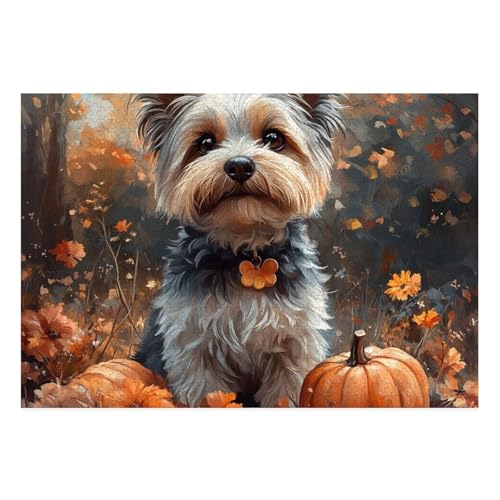 Yorkshire Terrier Puzzles 1000-teilige Schwer Puzzle Spielzeug Lernspiel Impossible Herausforderungsspielzeug Für Erwachsene Und Kinder in Bewährter 38x26cm von BCAKDBDOE