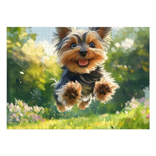 Yorkshire Terrier Puzzles 1000-teilige Schwer Puzzle Spielzeug Lernspiel Impossible Herausforderungsspielzeug Für Erwachsene Und Kinder in Bewährter 70x50cm von BCAKDBDOE