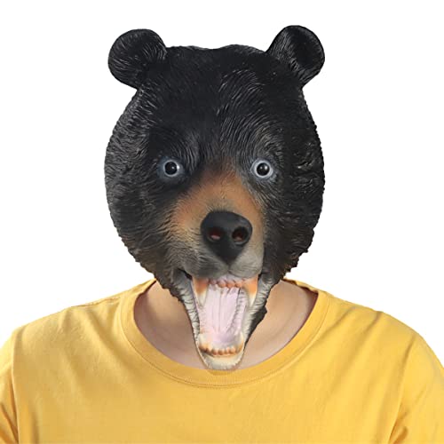 BCATTAW Black Bear Maske Kopfbedeckung Eisbär Maske Katze Kopfbedeckung Halloween Cosplay Kostüm Maske BCATTAW Black Bear Maske Kopfbedeckung Eisbär Maske Katze Kopfbedeckung Halloween Cosplay Kostüm Maske von BCATTAW