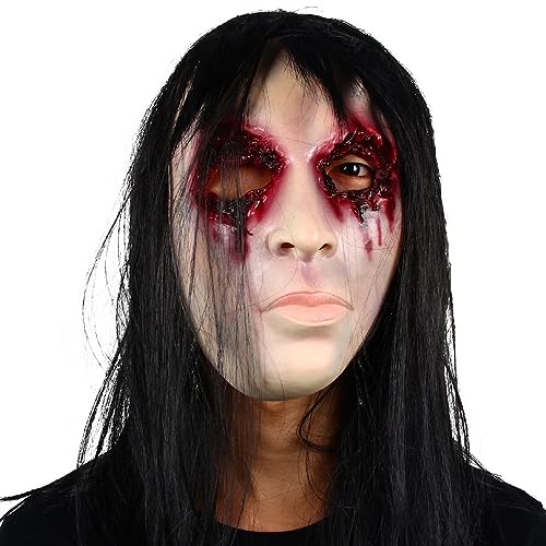 BCATTAW Cosplay Kostüm Maske Halloween Geist Gesichtsmaske Langhaar Sadakos Maske Lustiges Zubehör Horror Gesichter BCATTAW Cosplay Kostüm Maske Halloween Geist Gesichtsmaske Langhaar Sadakos Maske Lustiges Zubehör Horror Gesichter von BCATTAW