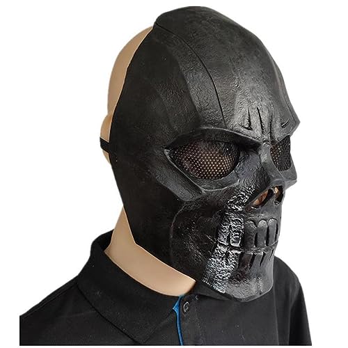 BCATTAW Cosplay Kostüm Maske Halloween Halbgesicht Skelett Maske Horror Skelett Krieger Maske von BCATTAW