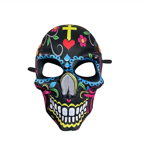 BCATTAW Cosplay Kostüm Maske Mexikanische Druck Maske Halloween Days Of Deads Horror Ghost Gesichtsmaske Bar Performance Requisiten BCATTAW Cosplay Kostüm Maske Mexikanische Druck Maske Halloween Days Of Deads Horror Ghost Gesichtsmaske Bar Performance Requisiten von BCATTAW