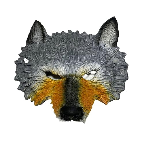 BCATTAW Cosplay Kostüm Maske Weihnachten Karneval Party Tiermaske Weihnachtsmann Elch Wolf Kaninchen Halbgesicht Make-up Katze Hund Maske von BCATTAW
