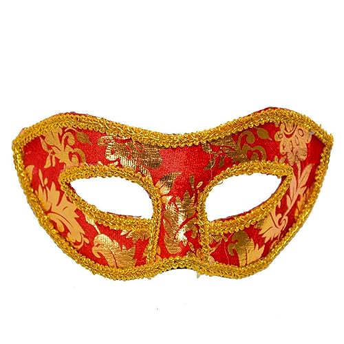 BCATTAW Cosplay-Kostümmaske, Halloween, Weihnachten, Party, Ball, Maskerade, Maske, Druck, goldfarbener Aufnäher, flache Maske von BCATTAW