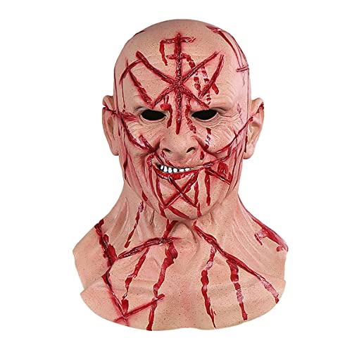 BCATTAW Halloween Cosplay Kostüm Maske Horror Kopfbedeckung Glatze Alter Mann Blutnarbe Maske Ball Requisiten BCATTAW Halloween Cosplay Kostüm Maske Horror Kopfbedeckung Glatze Alter Mann Blutnarbe Maske Ball Requisiten von BCATTAW