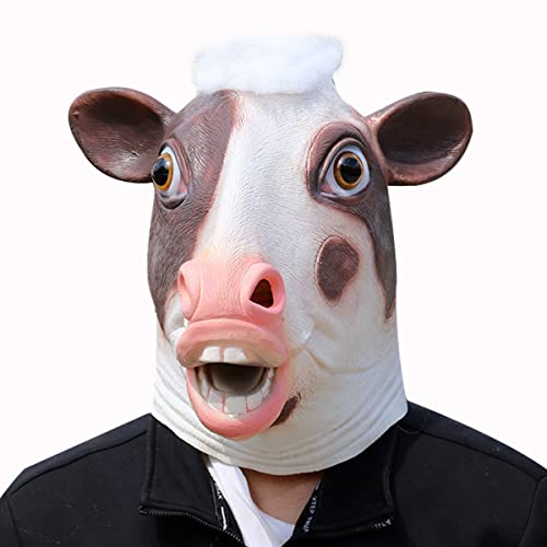 BCATTAW Kuhmaske Tierkopfbedeckung Halloween Cosplay Kostüm Maske Maskerade Karneval Party Tier Lustige Aufführung Requisiten BCATTAW Kuhmaske Tierkopfbedeckung Halloween Cosplay Kostüm Maske Maskerade Karneval Party Tier Lustige Aufführung Requisiten von BCATTAW