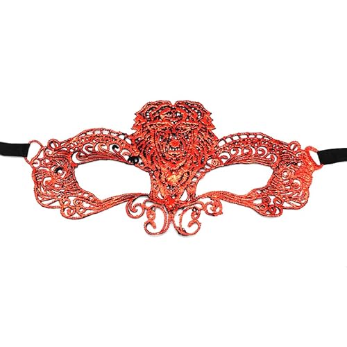 BCATTAW Rote Spitze Cosplay Maske Kunststoff Halbgesichtsabdeckung Halloween Kostüm Requisiten für Damen BCATTAW Rote Spitze Cosplay Maske Kunststoff Halbgesichtsabdeckung Halloween Kostüm Requisiten für Damen von BCATTAW