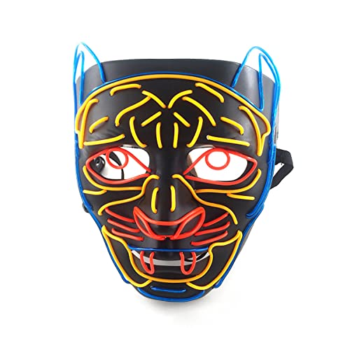 BCATTAW Tierform Leuchtende Cosplay Maske Leopard Tiergesicht Halloween Geist Festival Horror Leuchtende Requisiten Maske Horror Kopfbedeckung für Halloween Karneval Kostüm Party Requisiten BCATTAW Tierform Leuchtende Cosplay Maske Leopard Tiergesicht Halloween Geist Festival Horror Leuchtende Requisiten Maske Horror Kopfbedeckung für Halloween Karneval Kostüm Party Requisiten von BCATTAW