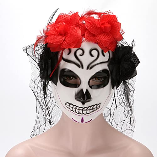 BCATTAW Zombies mit Blume Cosplay Maske Kunststoff Overhead Cover Halloween Show Cosplay Requisiten BCATTAW Zombies mit Blume Cosplay Maske Kunststoff Overhead Cover Halloween Show Cosplay Requisiten von BCATTAW