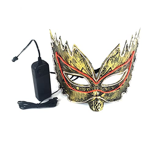 BCATTAW Zweifarbige Fuchs-Halbgesichtsform, leuchtende Cosplay-Maske, Retro-Sägezahn-Gravur, Gold, Cosplay, leuchtende Requisiten, Maske, Horror-Kopfbedeckung, für Halloween, Karneval, Kostüm BCATTAW Zweifarbige Fuchs-Halbgesichtsform, leuchtende Cosplay-Maske, Retro-Sägezahn-Gravur, Gold, Cosplay, leuchtende Requisiten, Maske, Horror-Kopfbedeckung, für Halloween, Karneval, Kostüm von BCATTAW