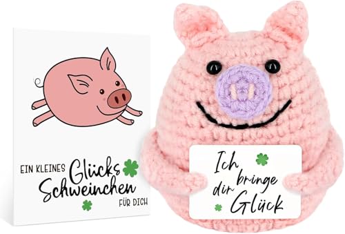 BCEDIGAD Pocket Hug Glücksschweinchen,Strickwolle Glücksschwein,Kreative Positive Geschenke,Schwein mit Positiver Energiekarte,Glücksschweinchen für Den Besten Freund Geschenke BCEDIGAD Pocket Hug Glücksschweinchen,Strickwolle Glücksschwein,Kreative Positive Geschenke,Schwein mit Positiver Energiekarte,Glücksschweinchen für Den Besten Freund Geschenke von BCEDIGAD