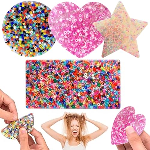 Skin Picking Fidget Toys, 4 Stück Silikon Spielzeug - Fünfzackiger Stern, Herzförmig, Rund, Rechteckig - Haut Picking Relief Toy für ADHD OCD Skin Picking Fidget Toys, 4 Stück Silikon Spielzeug - Fünfzackiger Stern, Herzförmig, Rund, Rechteckig - Haut Picking Relief Toy für ADHD OCD von BCEDIGAD
