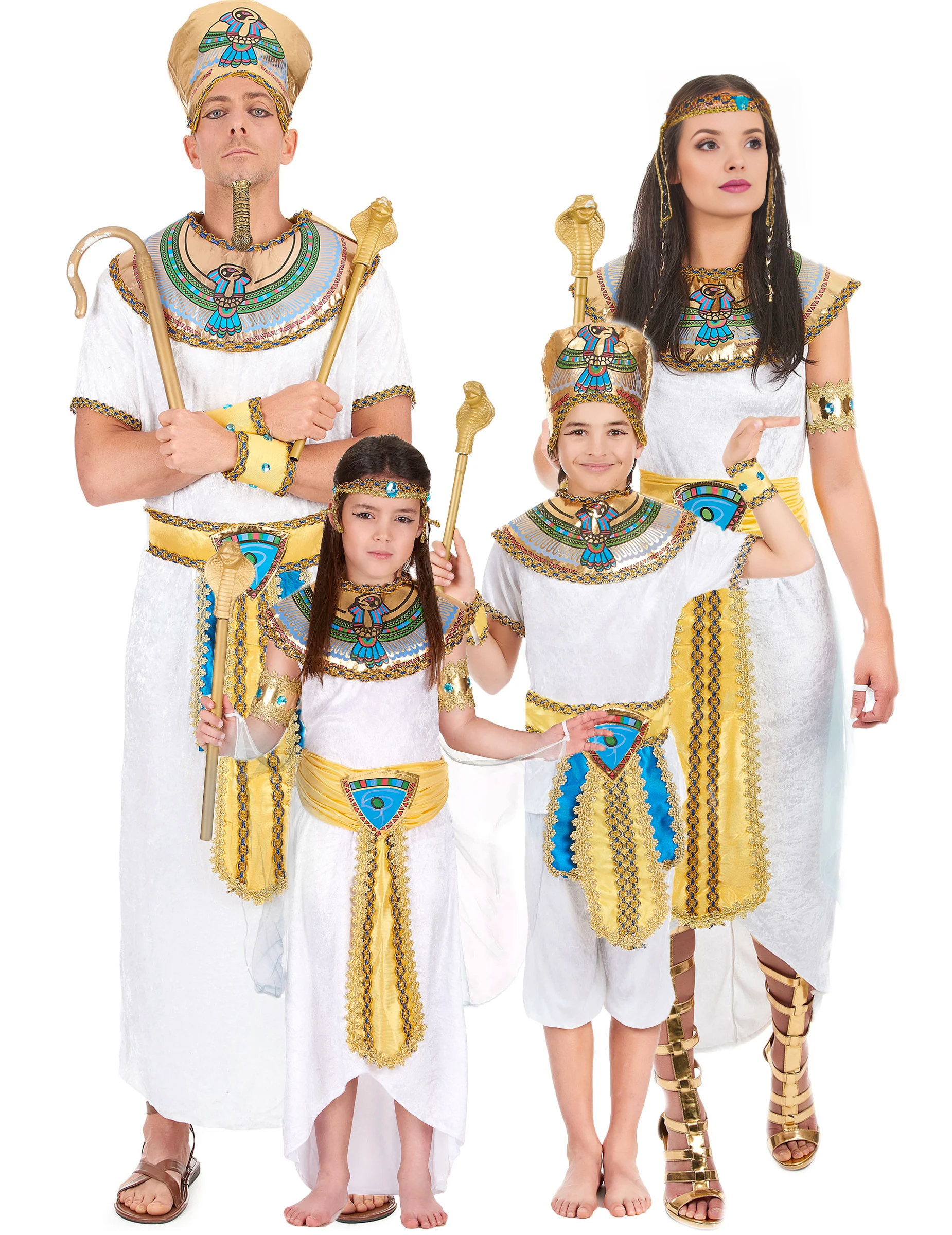 Ägypter-Familienkostüm Karneval weiss-blau-gold Ägypter-Familienkostüm Karneval weiss-blau-gold von BCI