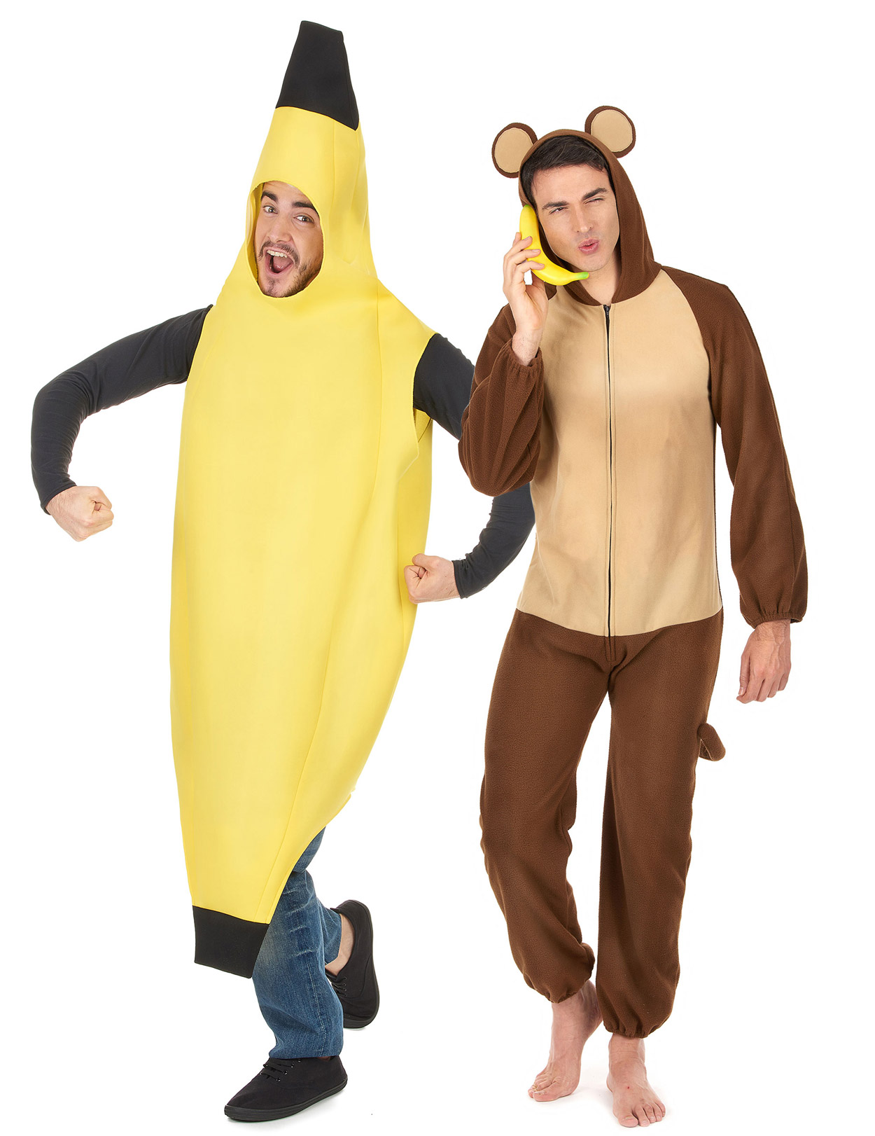 Affe und Banane-Paarkostüm für Erwachsene Karneval braun-gelb Affe und Banane-Paarkostüm für Erwachsene Karneval braun-gelb von BCI