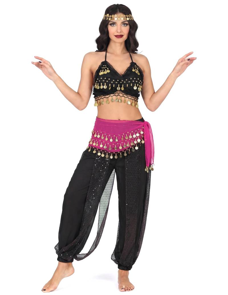Bauchtänzerin Kostüm schwarz und rosa für Damen - komplettes orientalische Kostüm Frau Bauchtänzerin Kostüm schwarz und rosa für Damen - komplettes orientalische Kostüm Frau von BCI