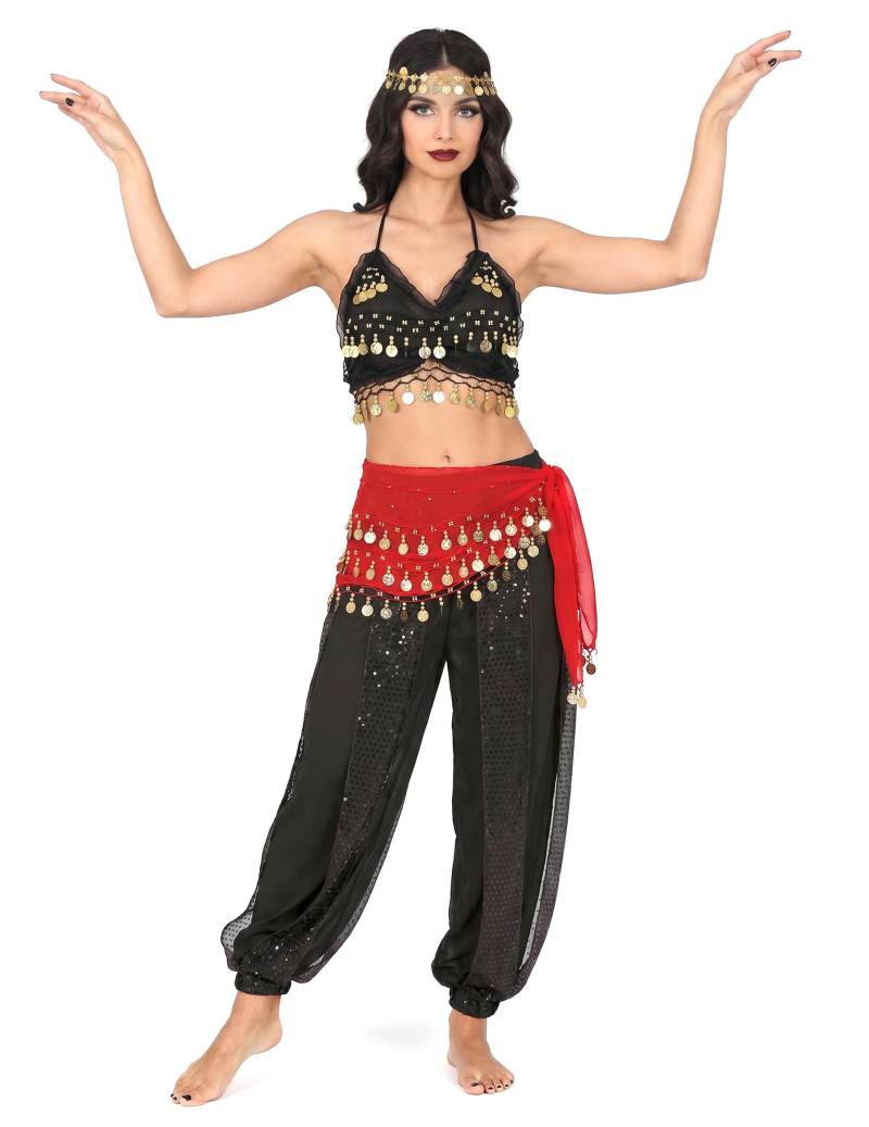 Bauchtänzerin Kostüm schwarz und rot für Damen - komplettes orientalische Karnevalskostüm Frau Bauchtänzerin Kostüm schwarz und rot für Damen - komplettes orientalische Karnevalskostüm Frau von BCI