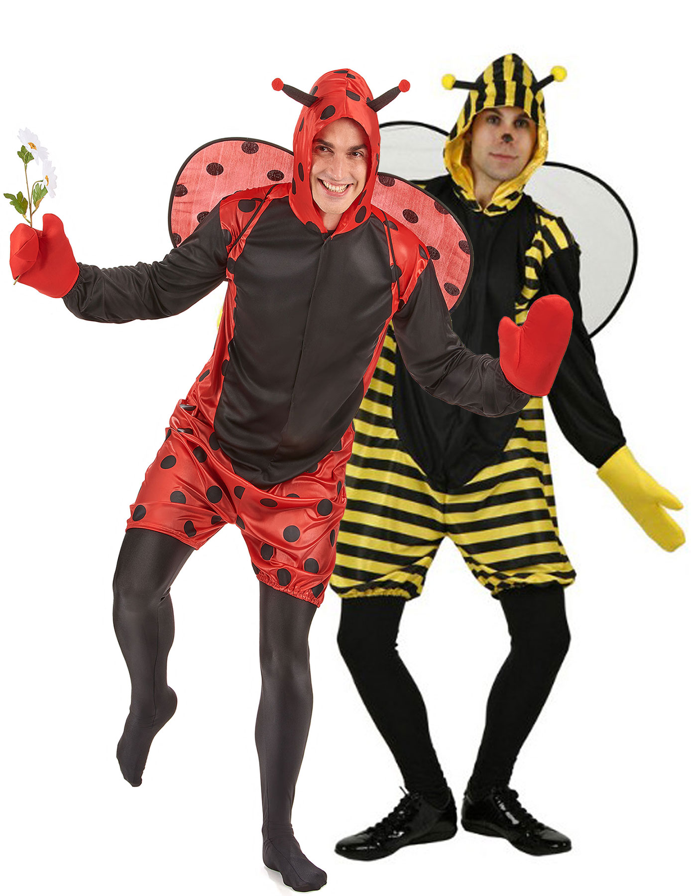 Biene und Marienkäfer - Paarkostüm für Erwachsene, gelb-schwarz und rot-schwarz Biene und Marienkäfer - Paarkostüm für Erwachsene, gelb-schwarz und rot-schwarz von BCI