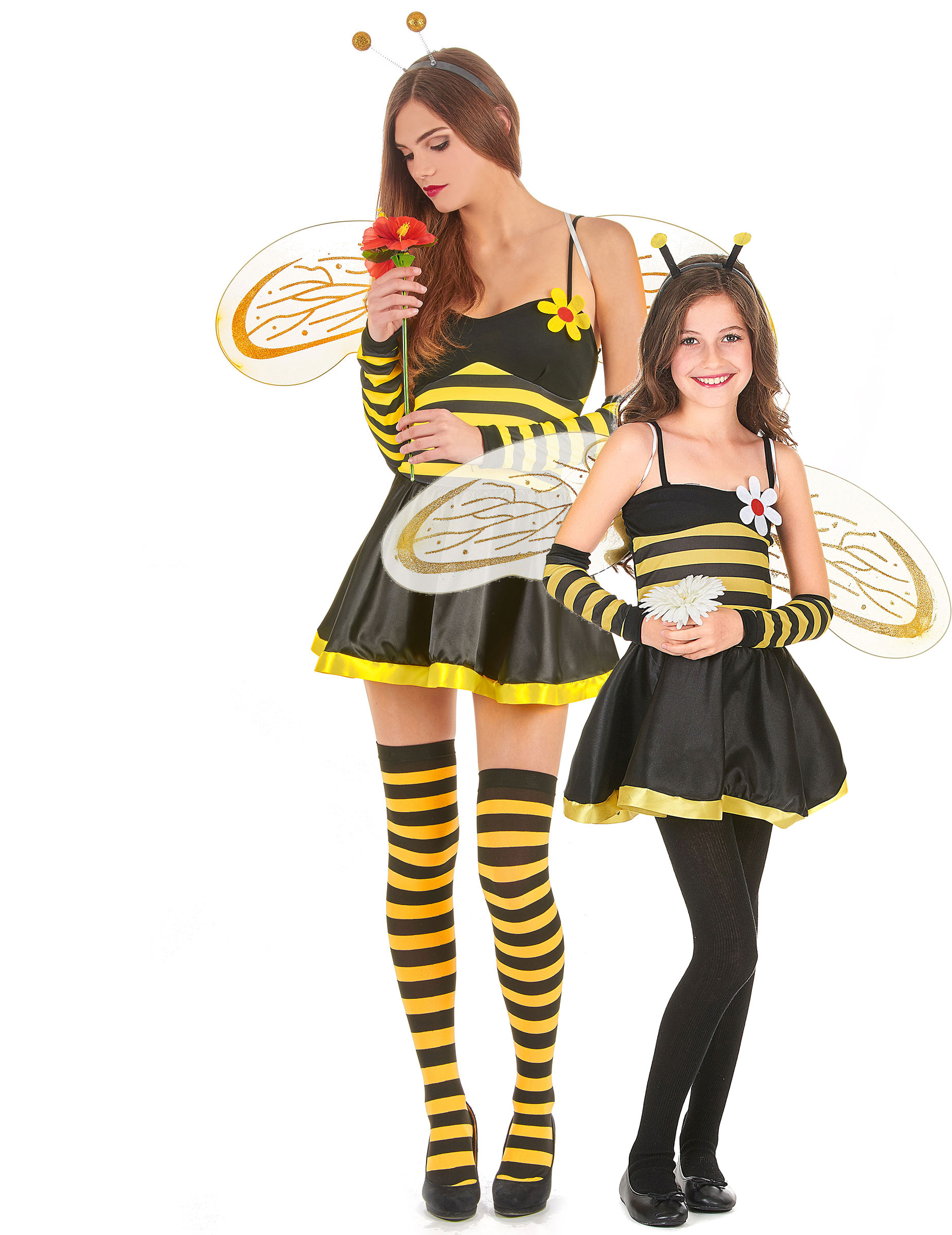Bienen-Paarkostüm für Mutter und Tochter Karneval gelb-schwarz von BCI