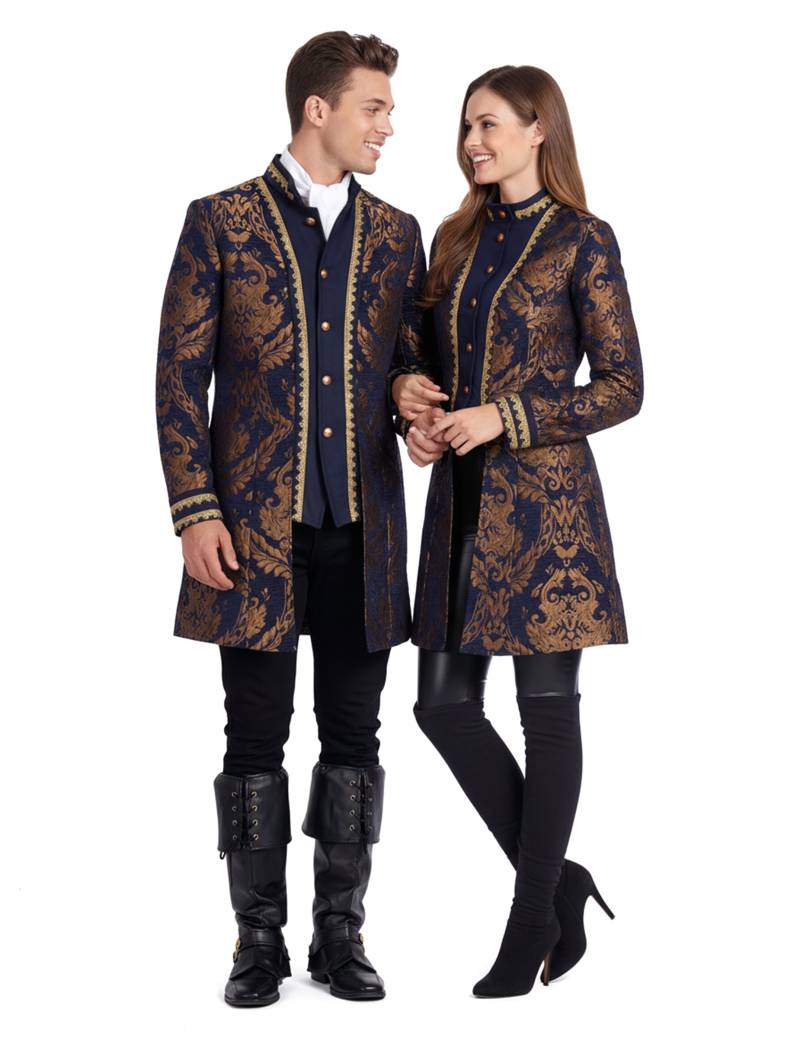 Blaues barockes Partnerkostüm für Erwachsene von BCI