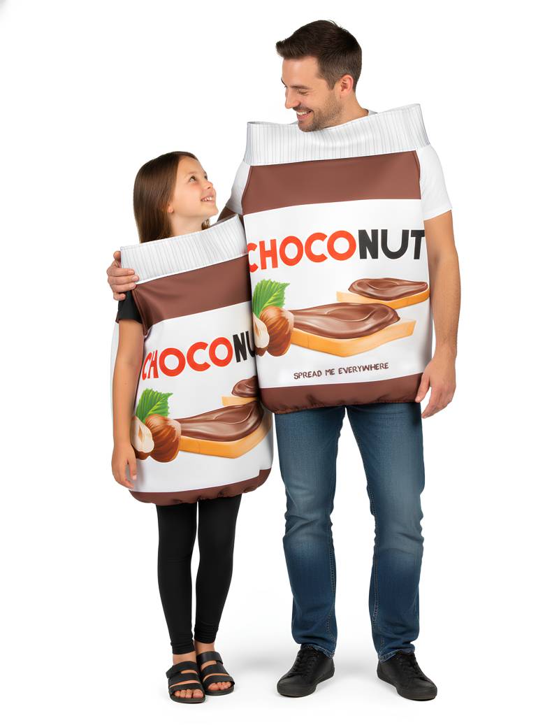Choconut Paarkostüm Schokoaufstrich für Erwachsene braun von BCI