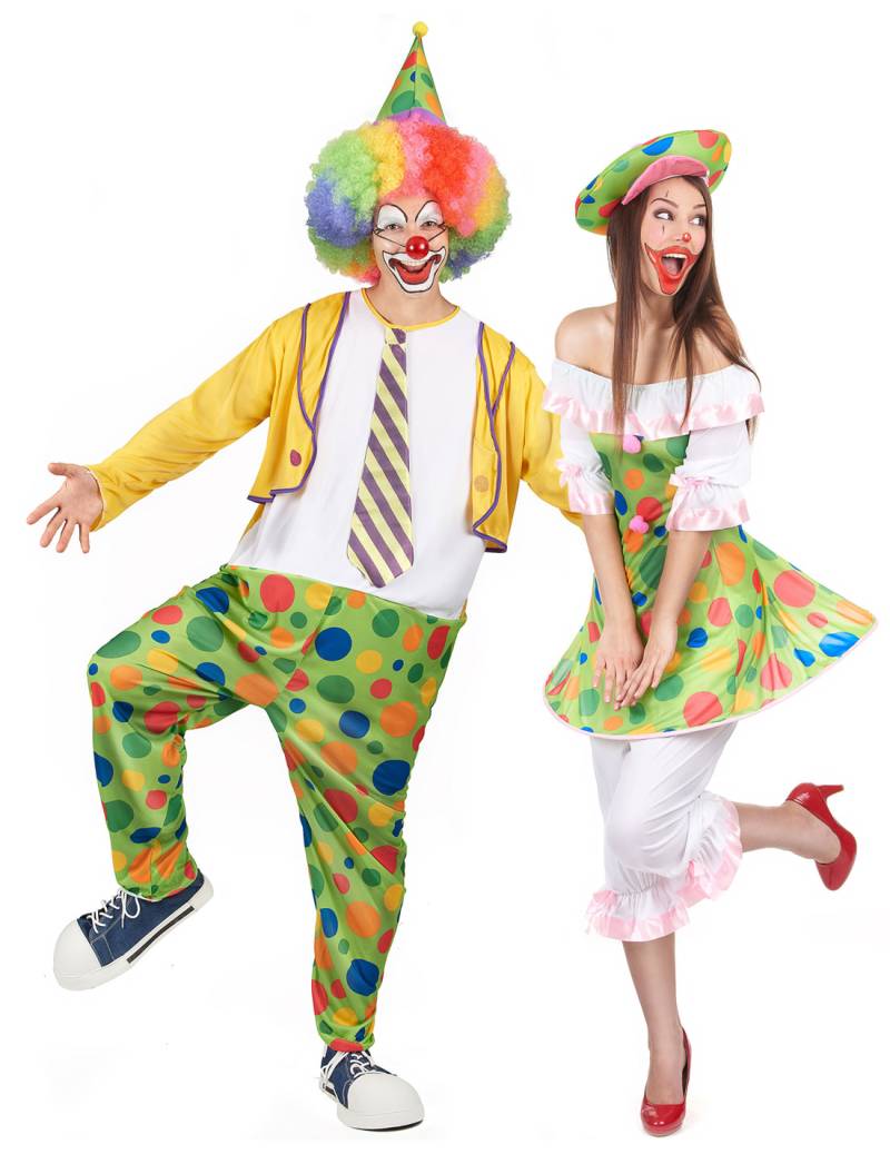 Clowns-Paarkostüm für Erwachsene bunt von BCI