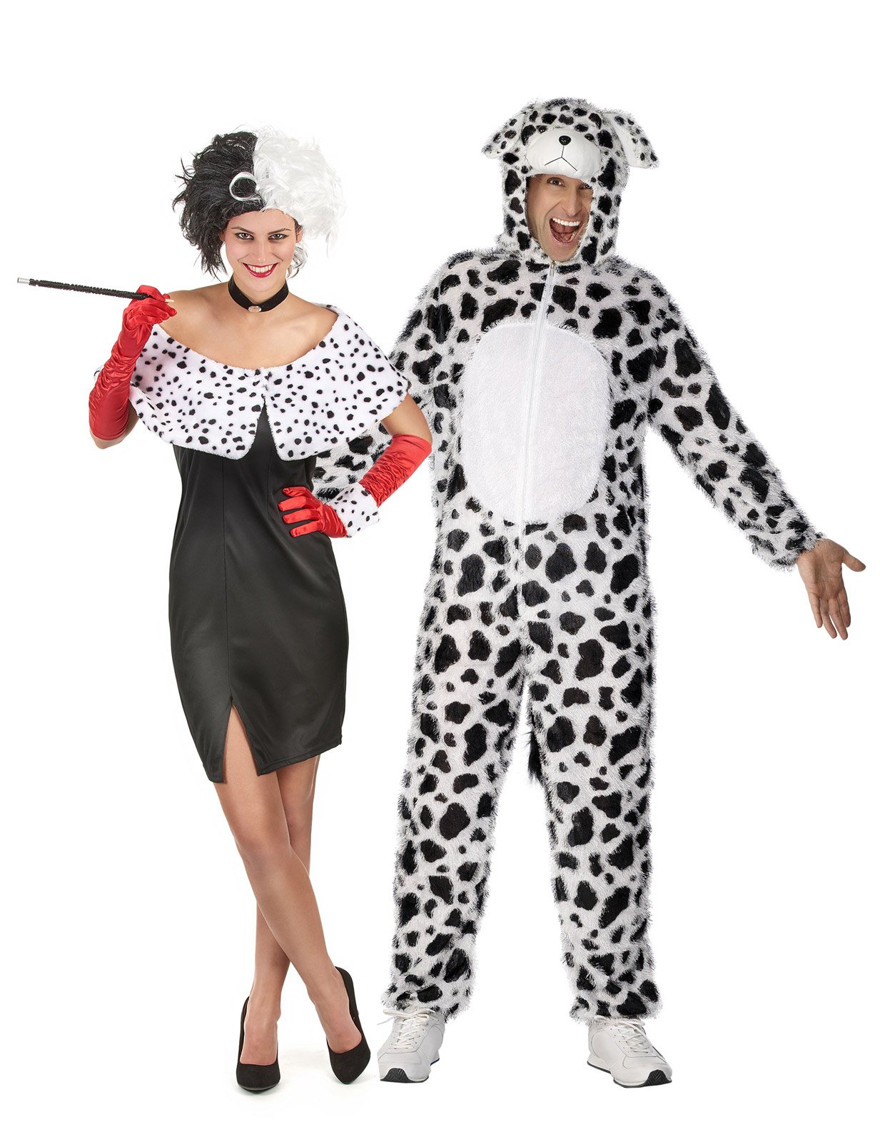 Cruella mit Dalmatiner Paarkostüm für Erwachsene schwarz-weiss Cruella mit Dalmatiner Paarkostüm für Erwachsene schwarz-weiss von BCI