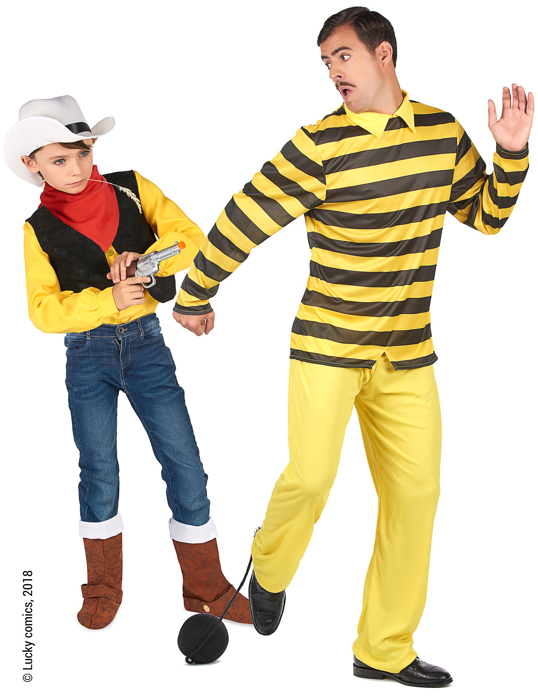 Dalton + Lucky Luke-Paarkostüm für Vater und Sohn gelb-bunt Dalton + Lucky Luke-Paarkostüm für Vater und Sohn gelb-bunt von BCI