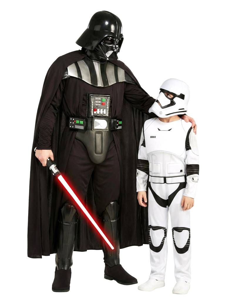 Darth Vader und Stormtrooper Partnerkostüm Eltern Kind - Star Wars Kostümset für Karneval, Halloween + Mottoparty von BCI