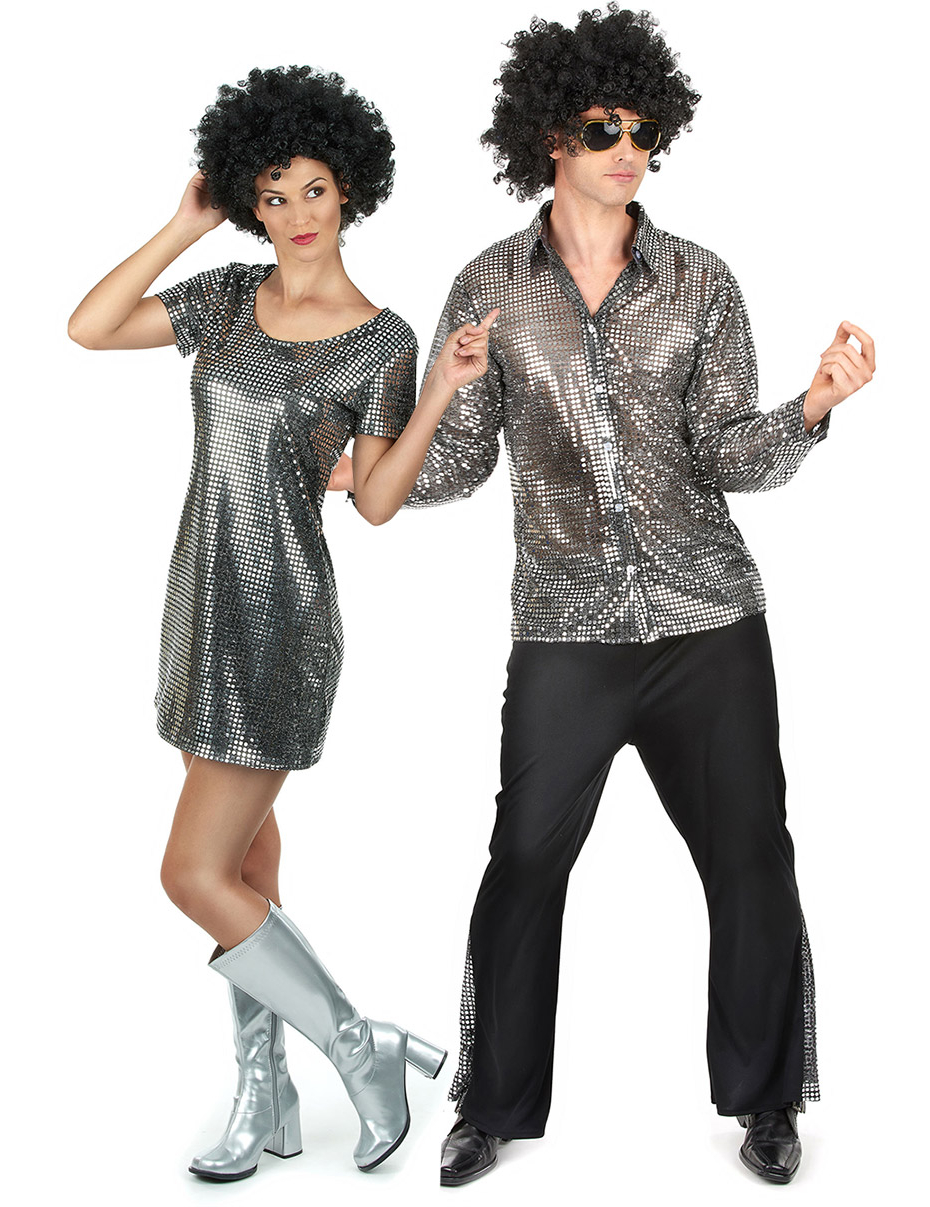 Disco Gruppenkostüm-Set für Paare silber-schwarz Disco Gruppenkostüm-Set für Paare silber-schwarz von BCI
