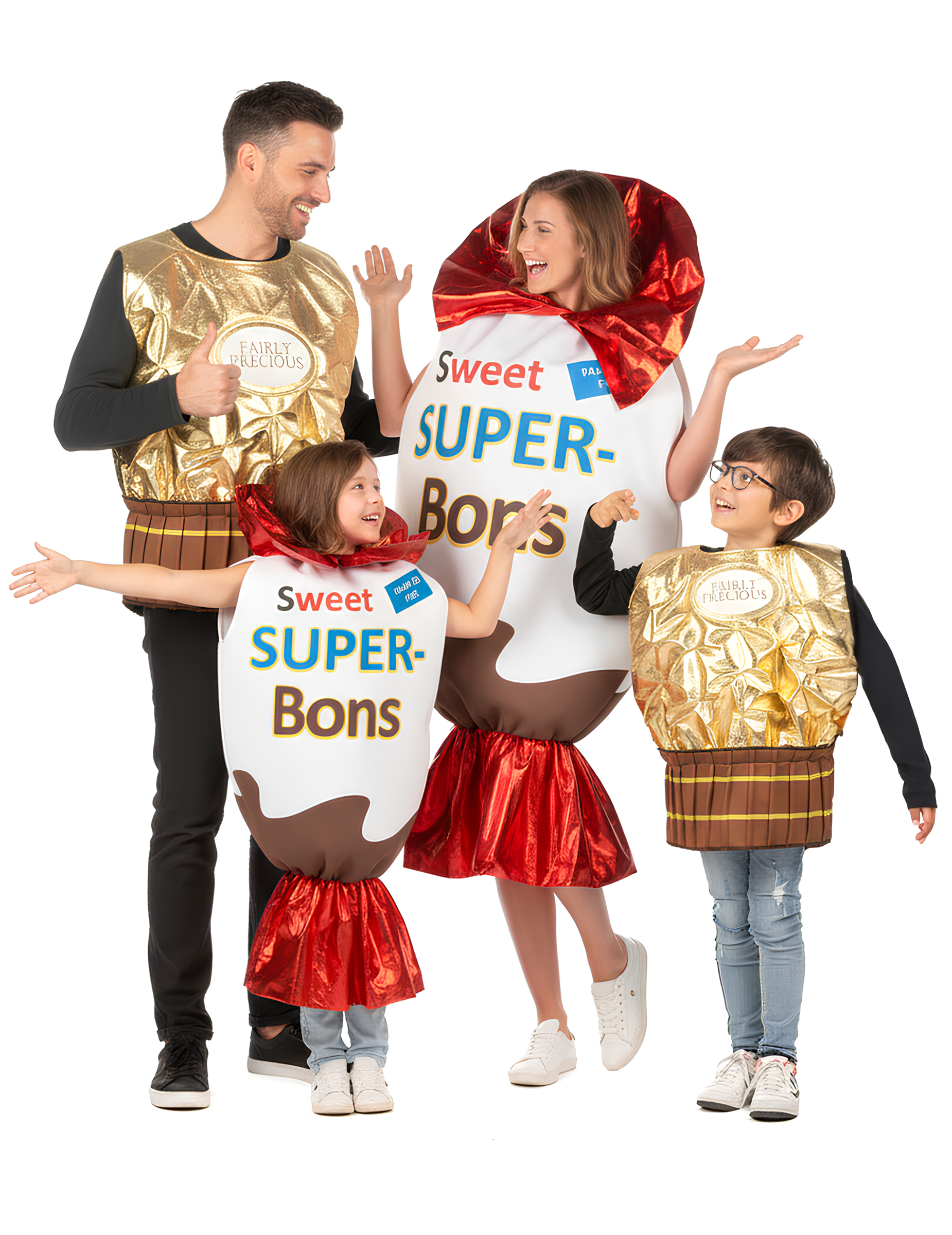 Familienkostüm goldene Süßigkeiten und Super-Süßigkeiten von BCI
