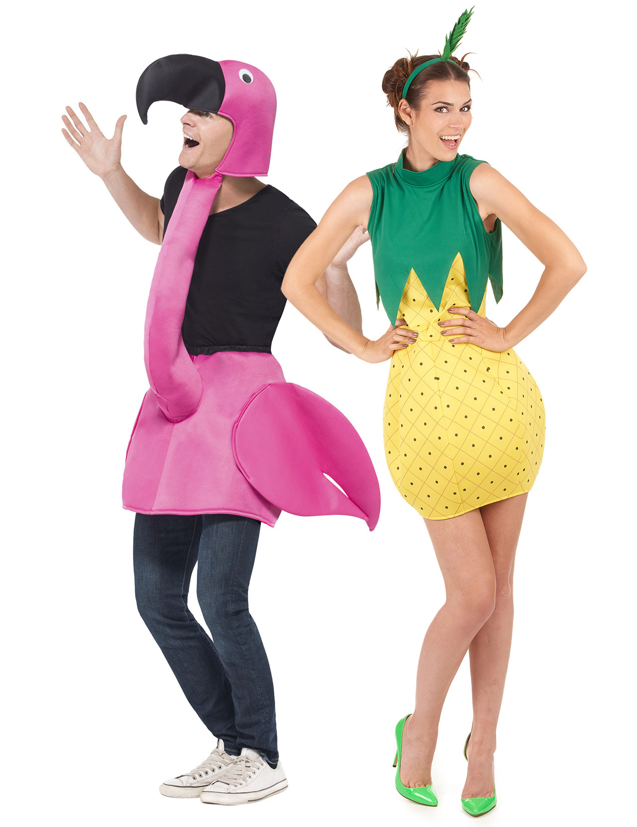 Flamingo und Ananas-Paarkostüm Fasching rosa-gelb-grün Flamingo und Ananas-Paarkostüm Fasching rosa-gelb-grün von BCI