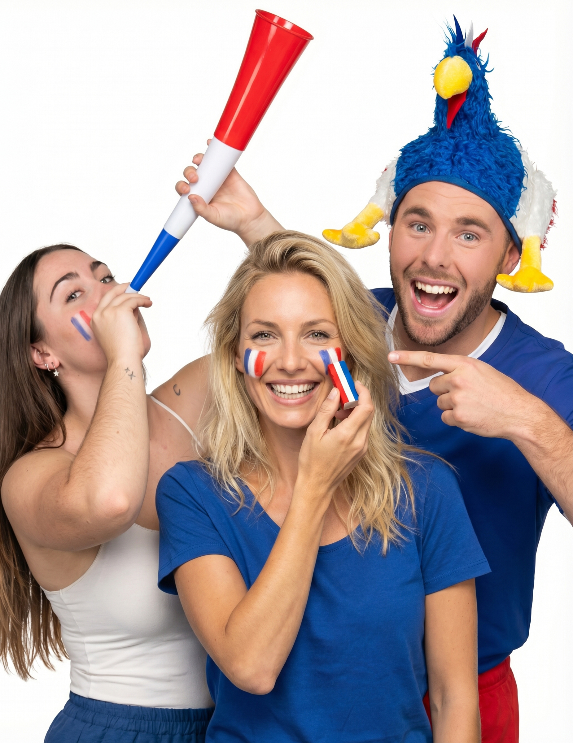 Frankreich Fan-Set: Hut, Drucklufthorn und Schminke Frankreich Fan-Set: Hut, Drucklufthorn und Schminke von BCI