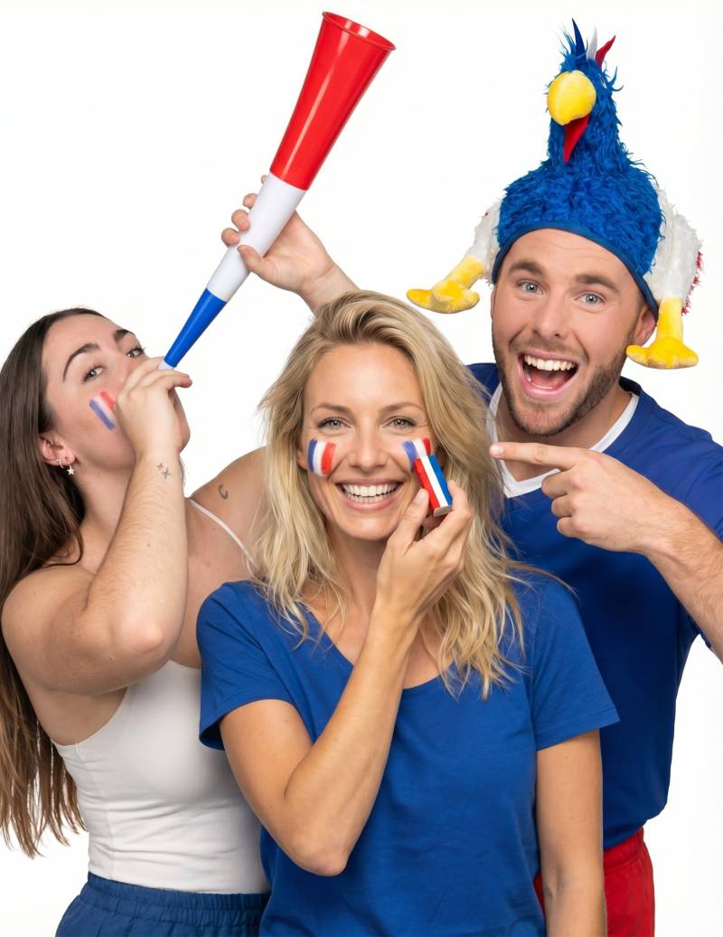 Frankreich Fan-Set: Hut, Drucklufthorn und Schminke Frankreich Fan-Set: Hut, Drucklufthorn und Schminke von BCI
